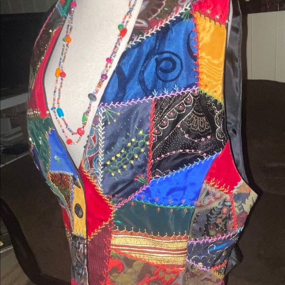 Crazy Horse Collection • Large •Multi-Colors • Patches • Hippy • Geometric •Vest - Picture 14 of 16